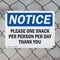Signmission Please One Snack Per Person Per Day Thank You, 10 in W x Rectangle, Plastic OS-2PACK-NS-P-710-L-17541 - alternate 5